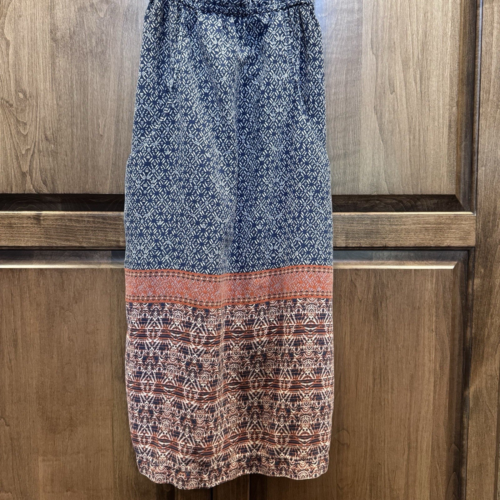 Patagonia Sundress XS Blue Boho Print TENCEL Lyocell Racerback Pockets