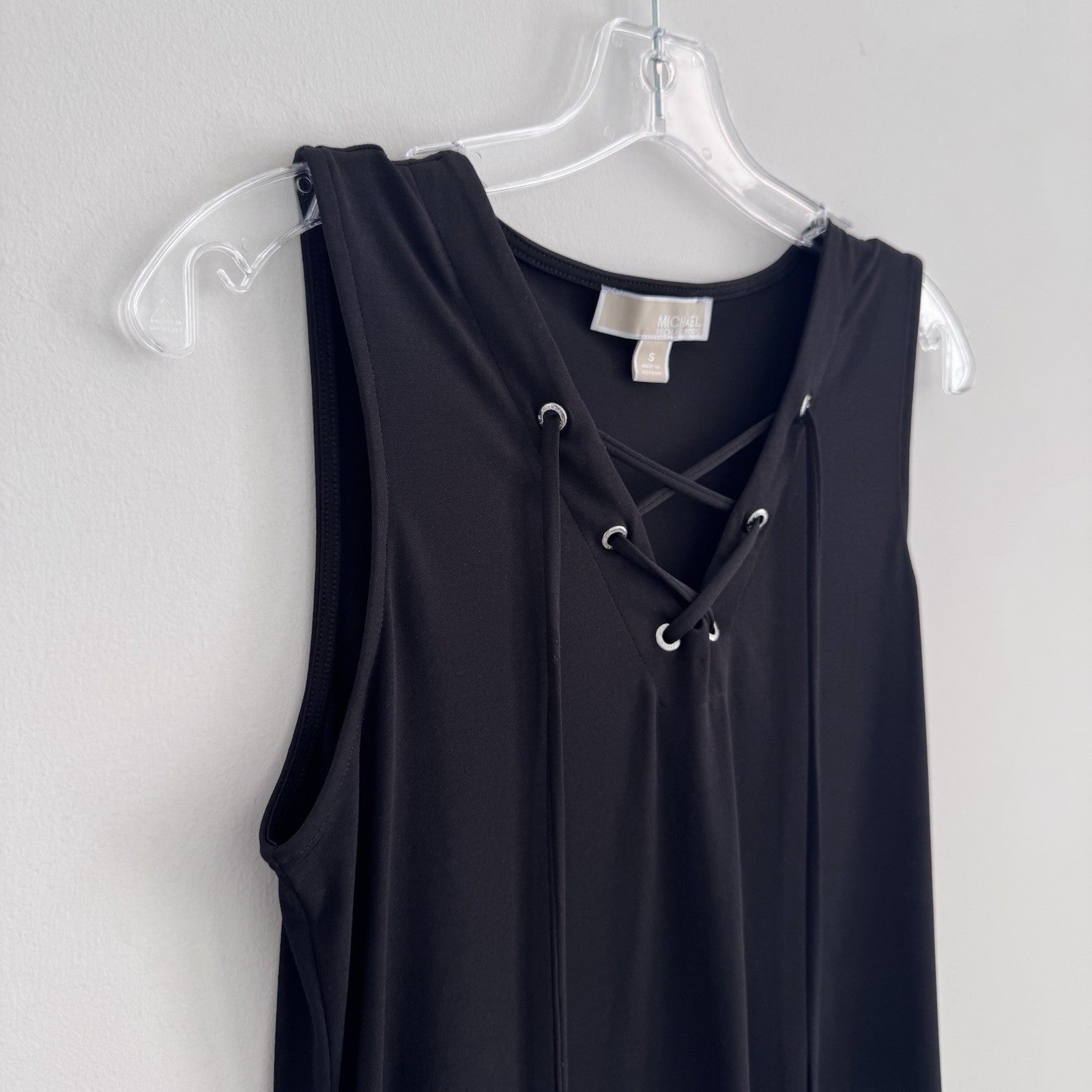 Michael Kors Black Lace-Up Sleeveless Dress Size Small