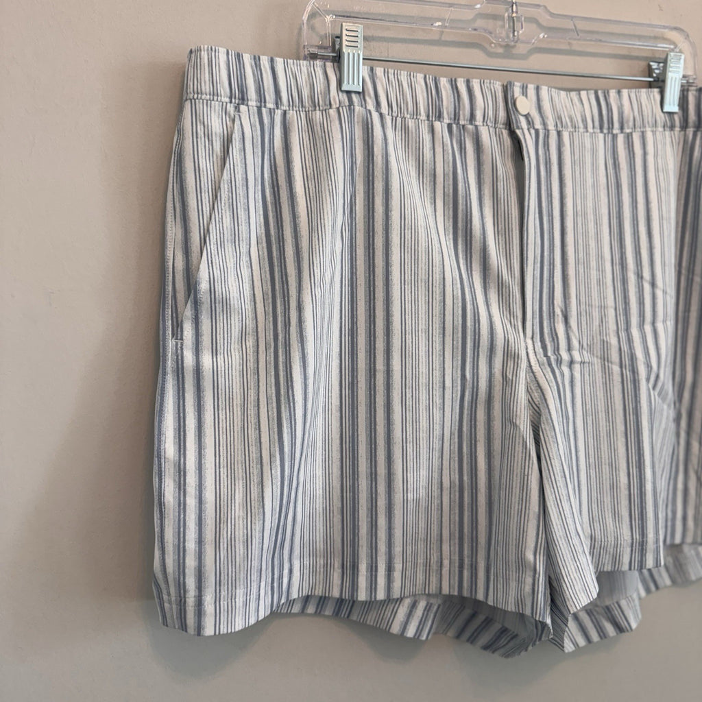 VRST Men's 5" Resort Short XXL Muted Denim Calm Stripe Slim Fit Boxer Liner NWT