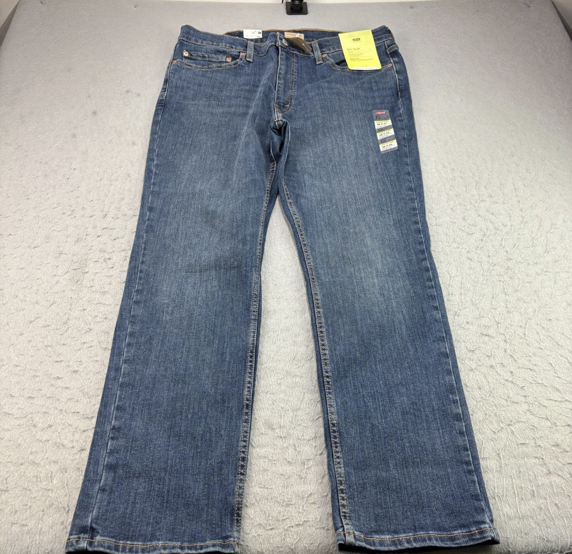Levis 511 Slim Stretch Jeans 38x30 Blue Denim Mens Pants - New