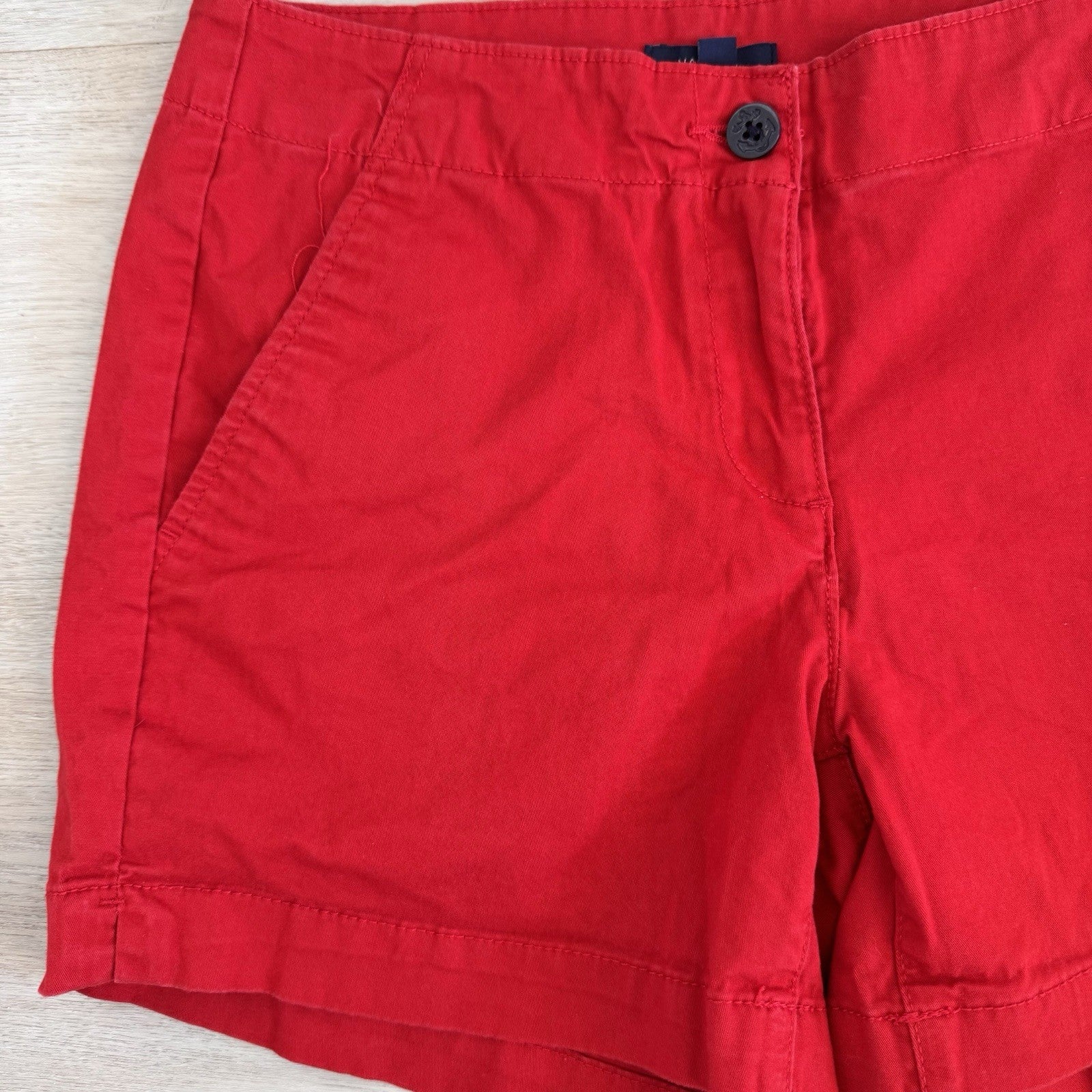 Nautica Red Chino Shorts Women’s Size 4 Classic Preppy Summer 