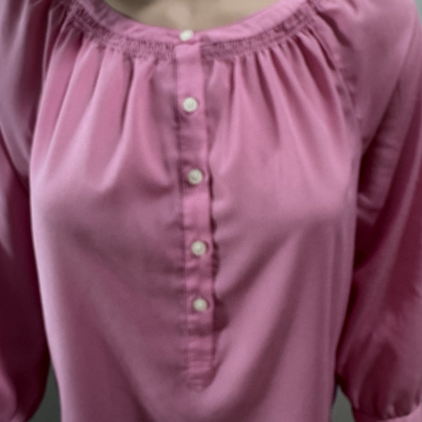 Lauren Ralph Lauren Pink Blouse Women’s Small 3/4 Sleeve Button Front Top