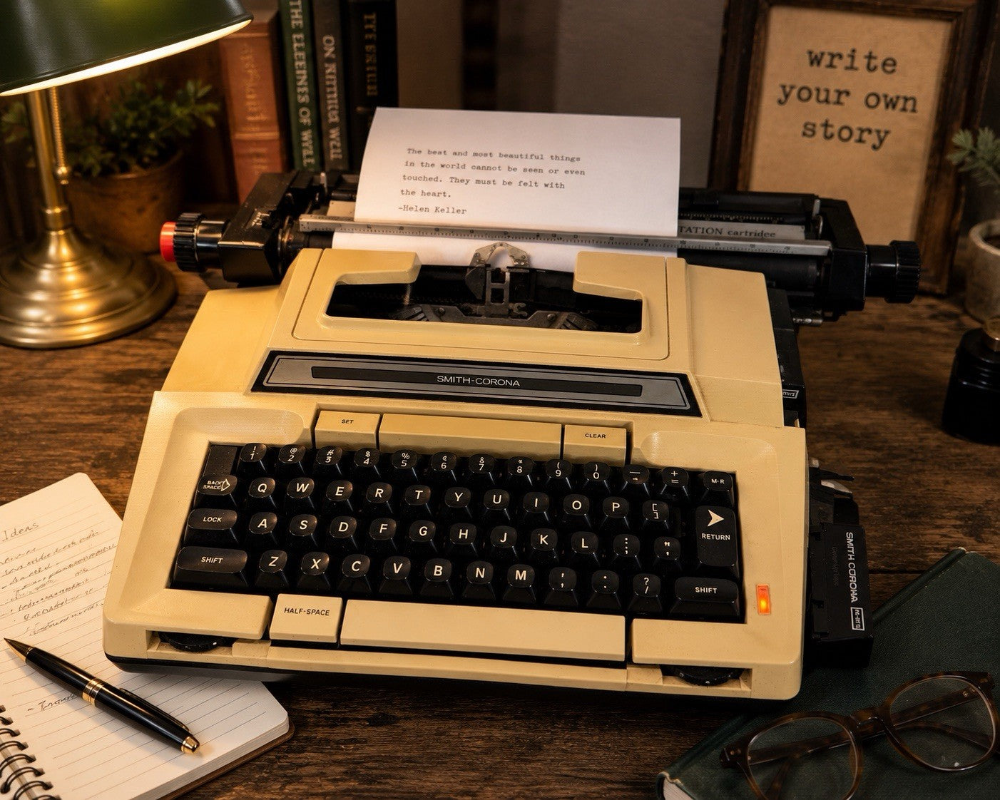 Vintage Smith Corona 6E Electric Typewriter Beige Tested Working Retro