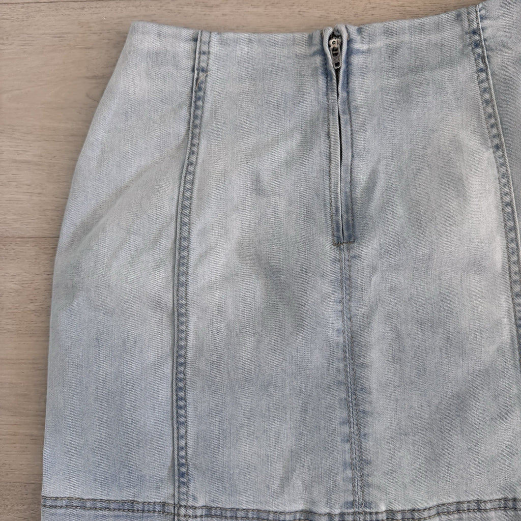Wild Fable Light Wash Denim Mini Skirt Stretch Y2K Size 0 