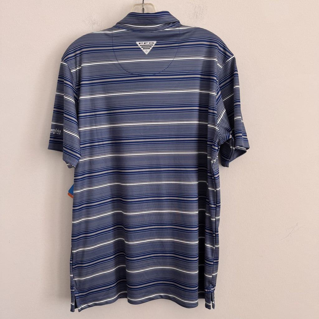 Columbia PFG Kentucky Wildcats Men's Medium Polo Shirt Blue Striped NWT