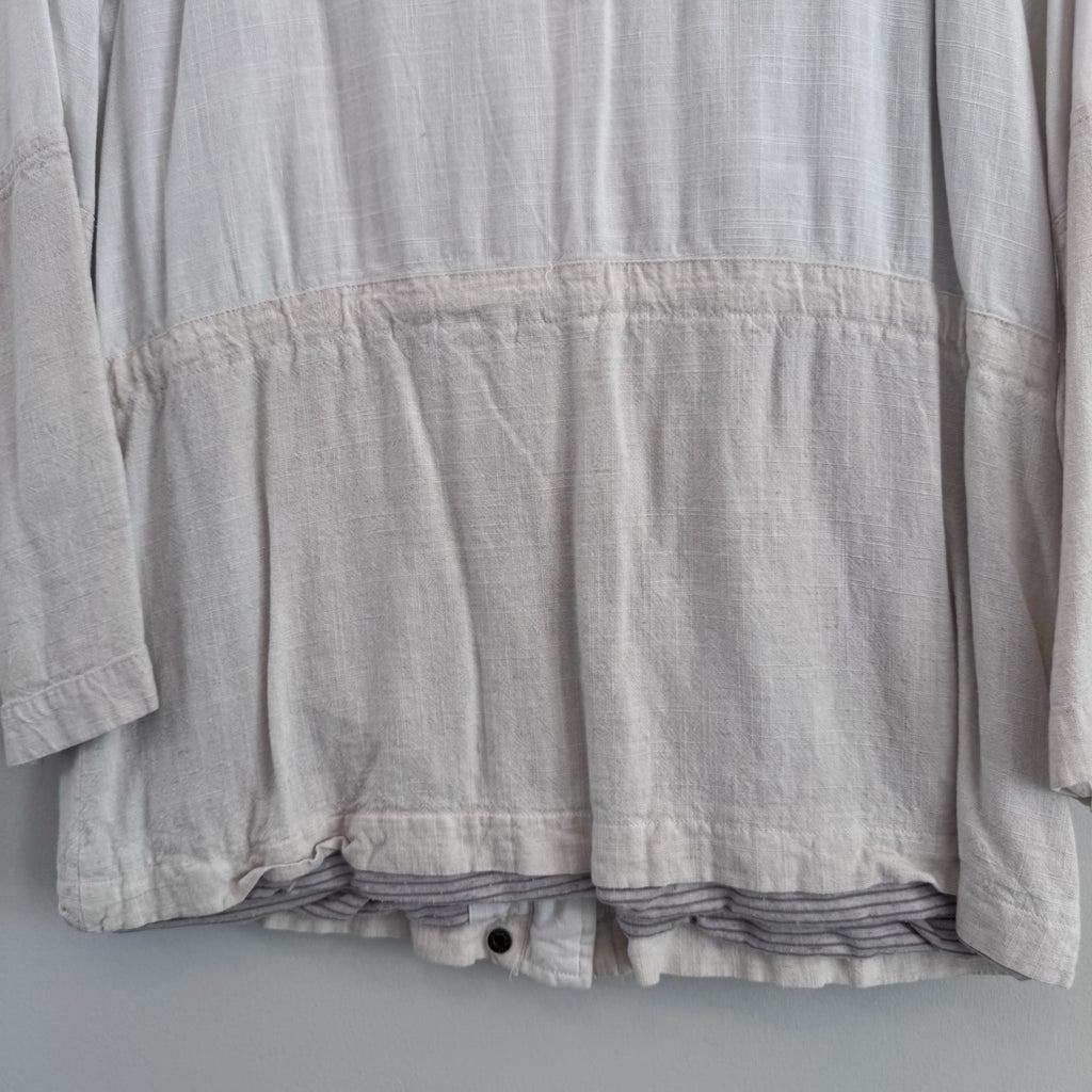 Blu Pepper Linen Blend Utility Jacket Womens Small Ivory Lightweight