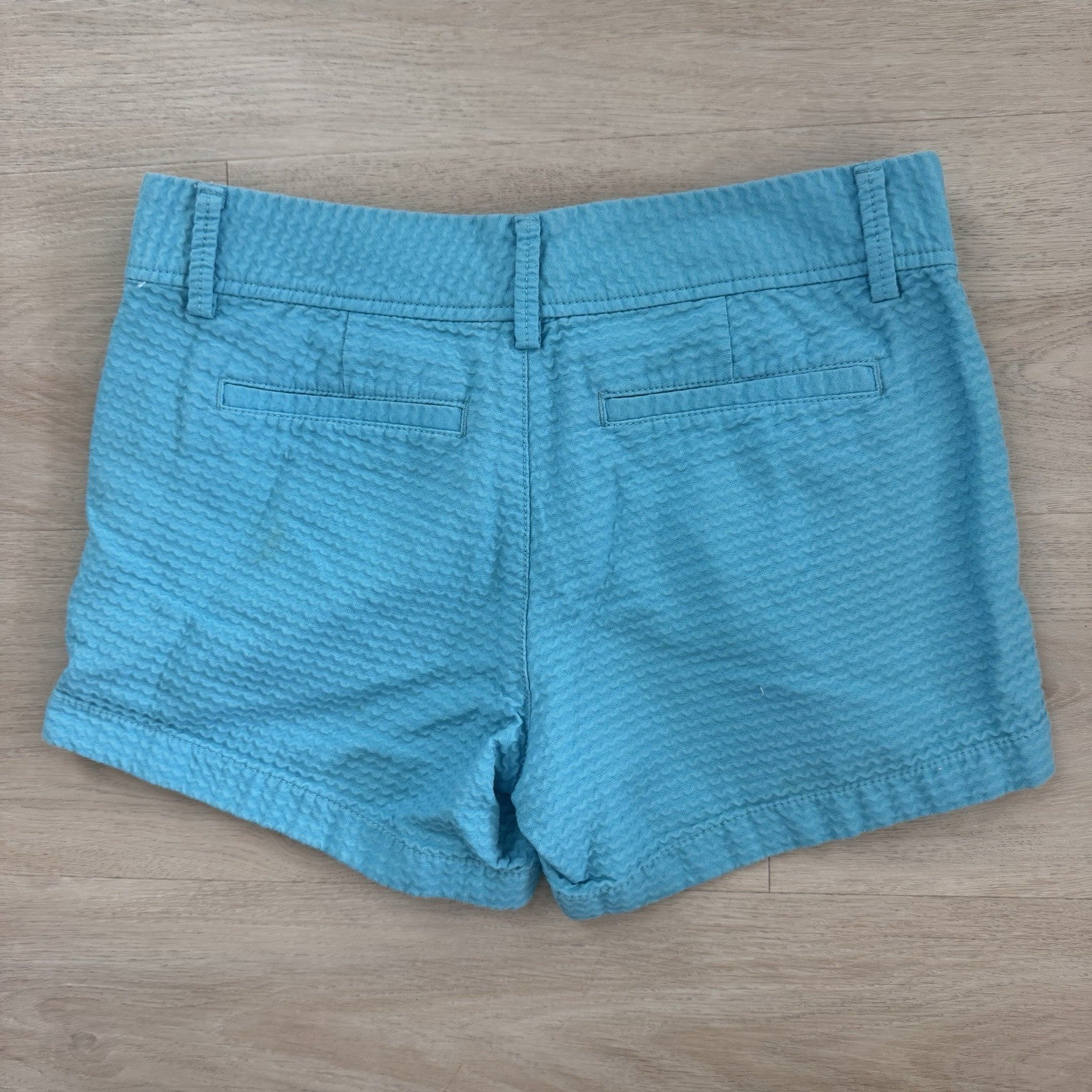 Lilly Pulitzer Callahan Short Sz 2 Turquoise Textured Cotton Womens