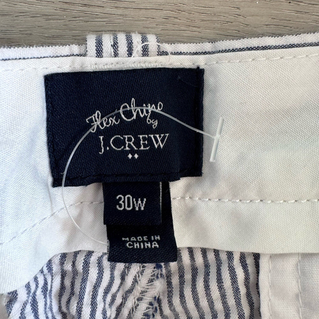 J.Crew 30W Seersucker Bermuda Shorts Blue Stripe Preppy Summer Men’s