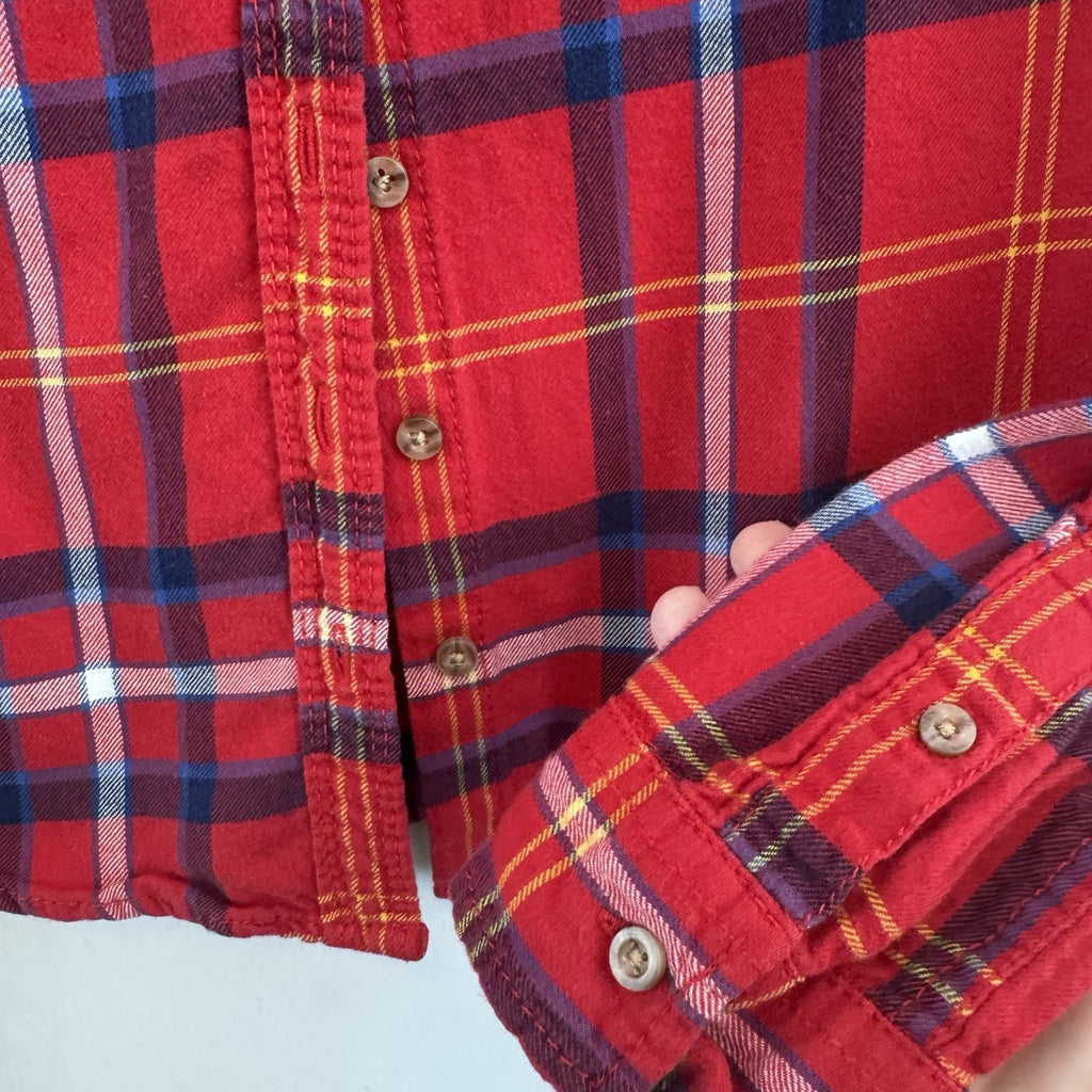 Abercrombie & Fitch Plaid Button Up Shirt XS Red Pink Cotton Flannel
