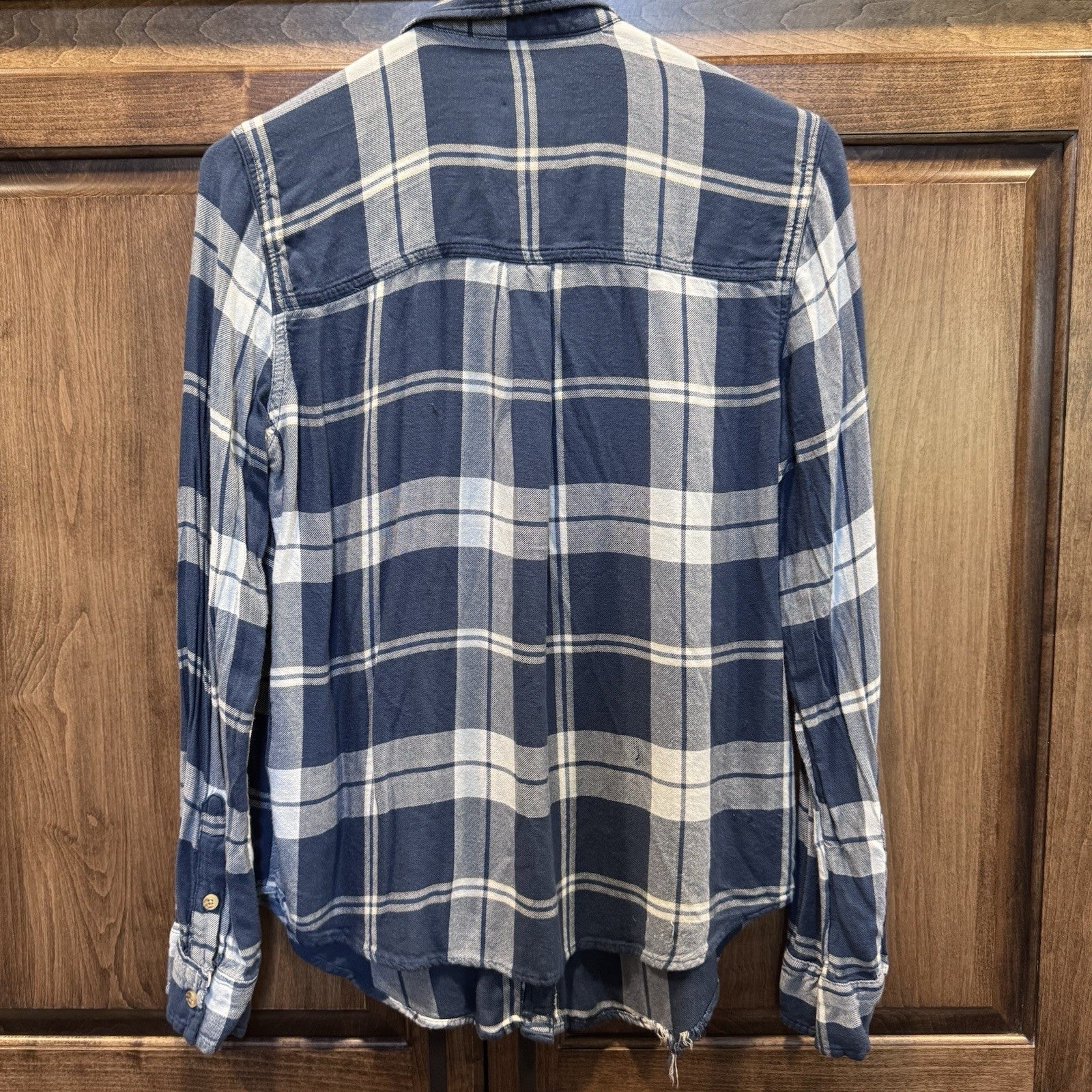 Women’s Abercrombie & Fitch Blue, Red, Green Plaid MUSCLE Flannel Shirt Size S