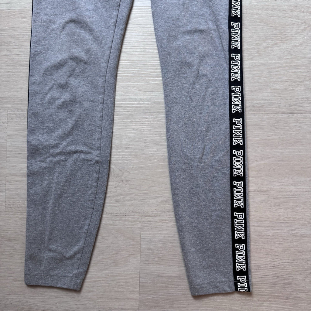 PINK Victoria’s Secret Yoga Leggings Gray Neon Green Logo Stripe Women S