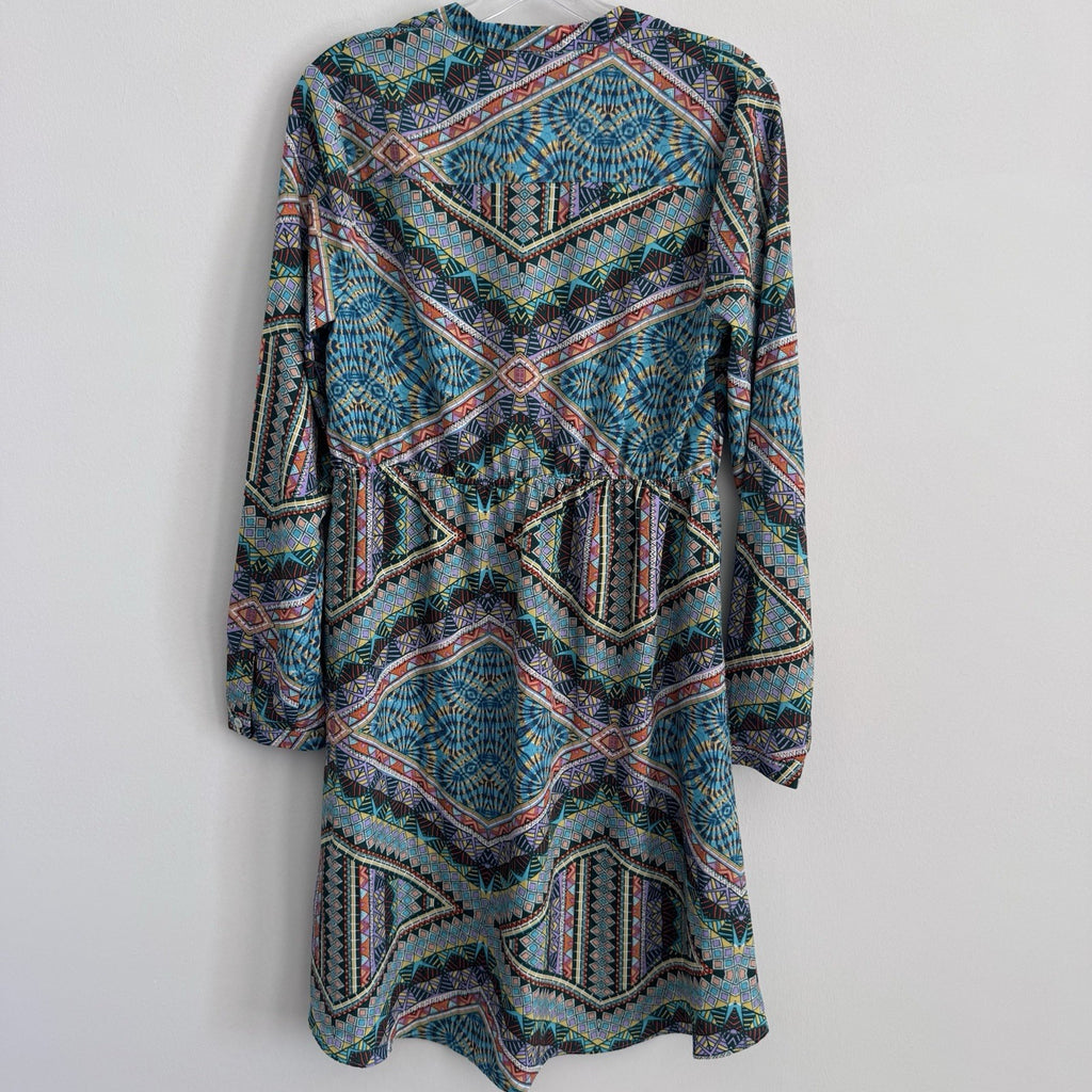 Romeo & Juliet Couture Boho Geometric Shirt Dress Size M