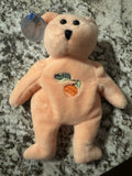 Vintage 9" Classy Tassy's Bears TLC Teddy Bear Beanbag Peaches 1998