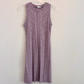 GAP Women's XS Amethyst Purple Ribbed Sleeveless Chevron Knit Midi Dress Heather