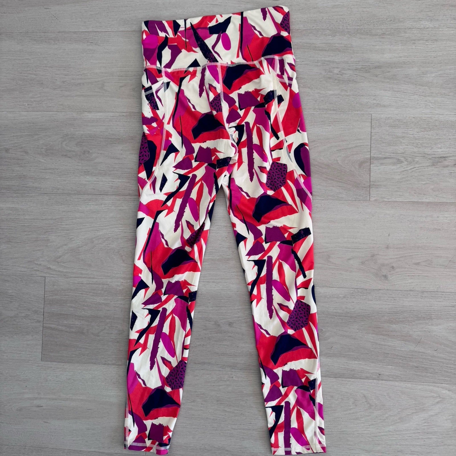 JDow Fitness Leggings Womens Small Pink Purple Abstract Athletic Workout Pants