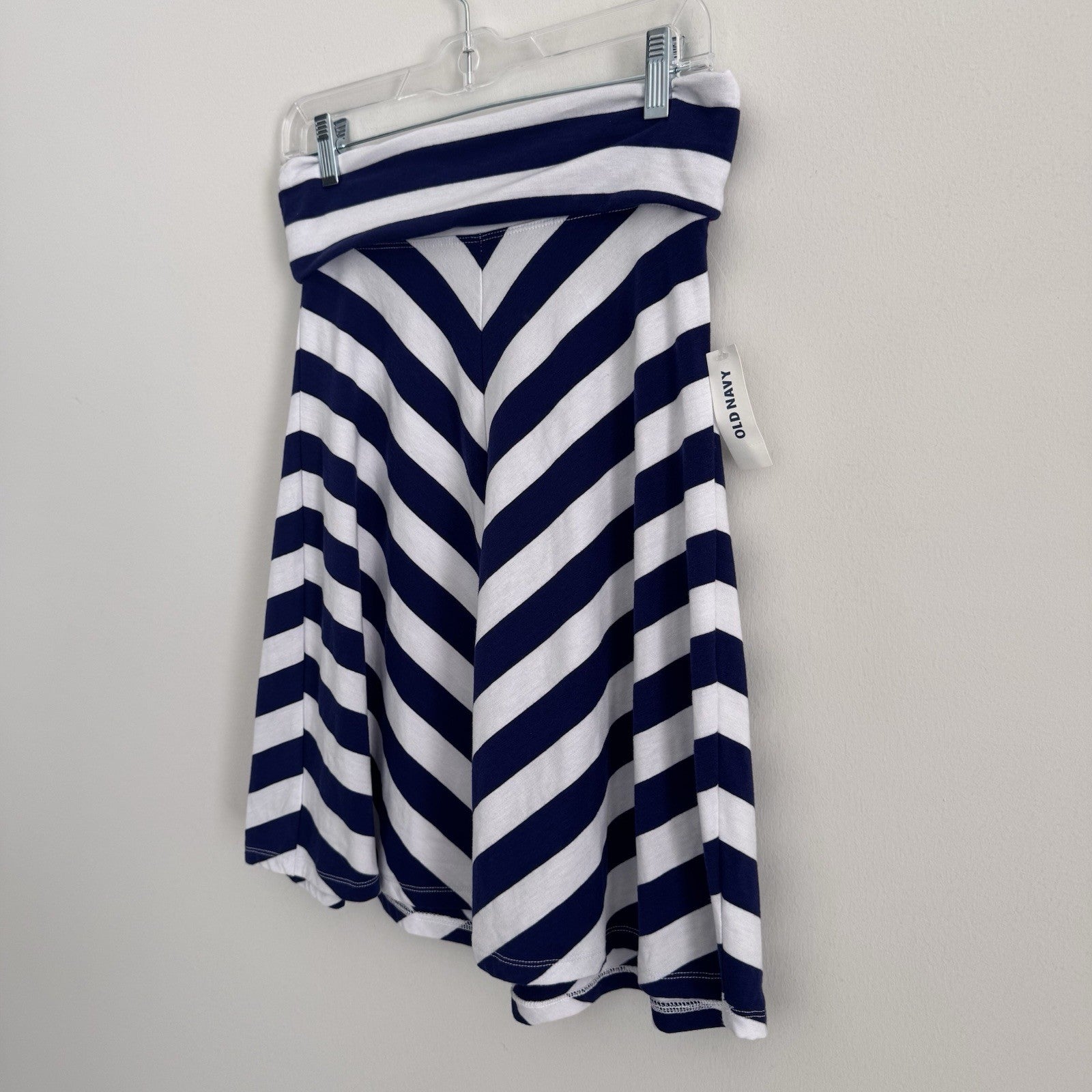 Old Navy Chevron Stripe Skirt Small Y2K Nautical Stretch NWT