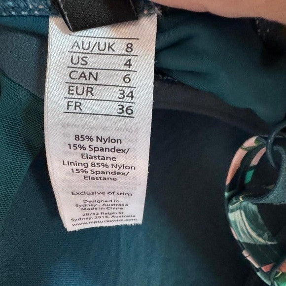 NipTuck Swim One Piece | Tropical Print | Size US 4 / AU 8