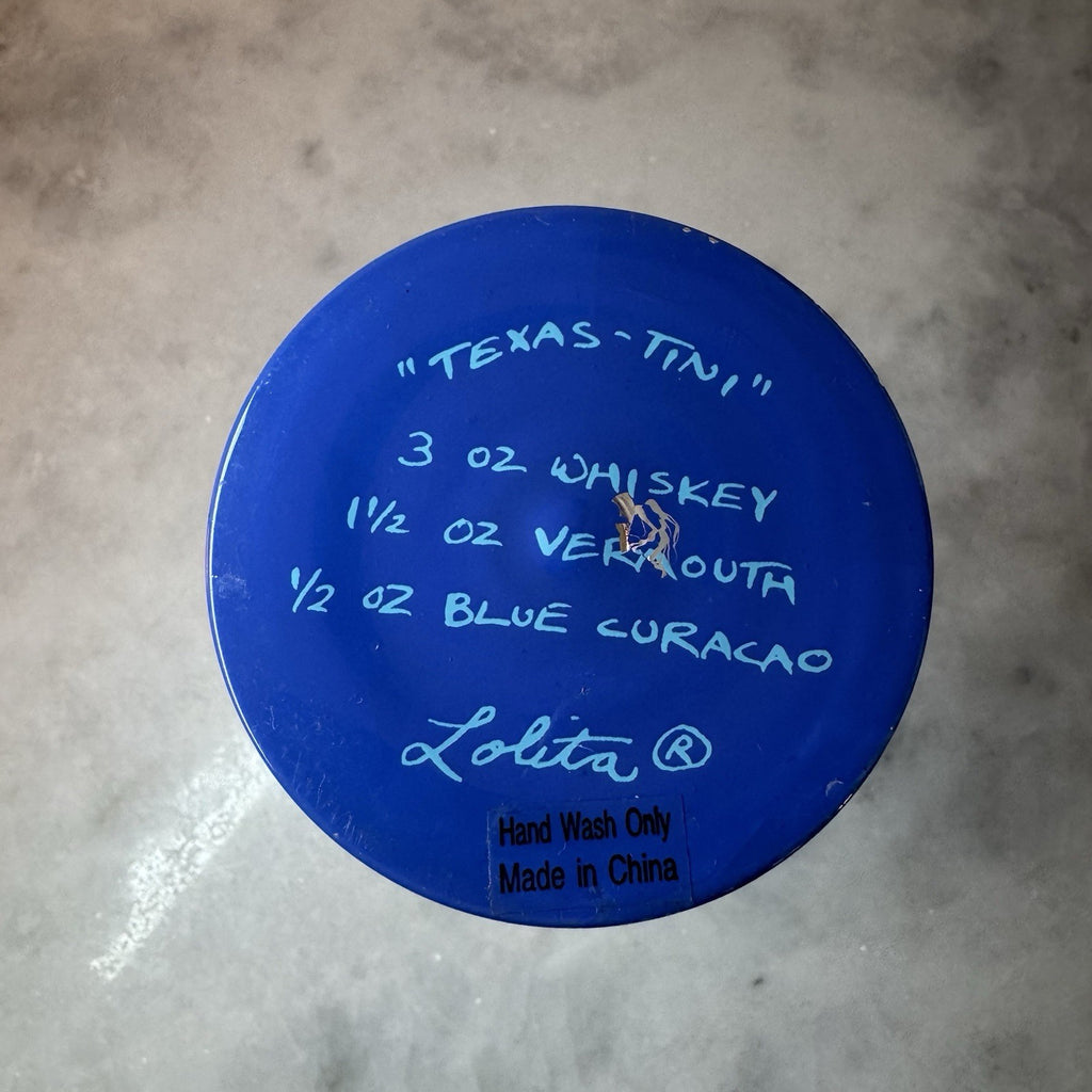 Lolita Texas-tini Hand Painted Recipe On The Bottom Martini Glass Retired