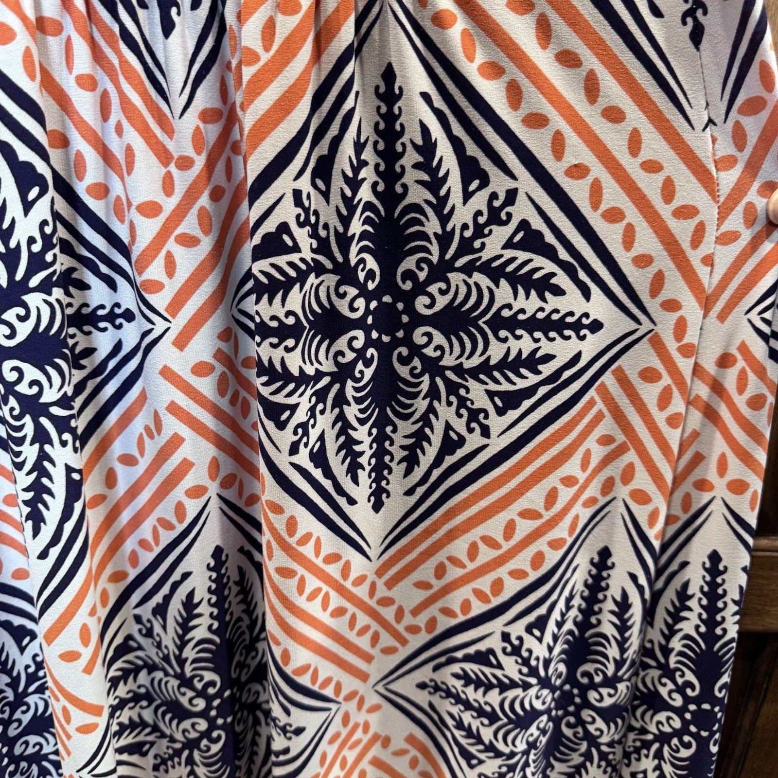 London Times Jumpsuit Size 8 Geometric Print Wide Leg 