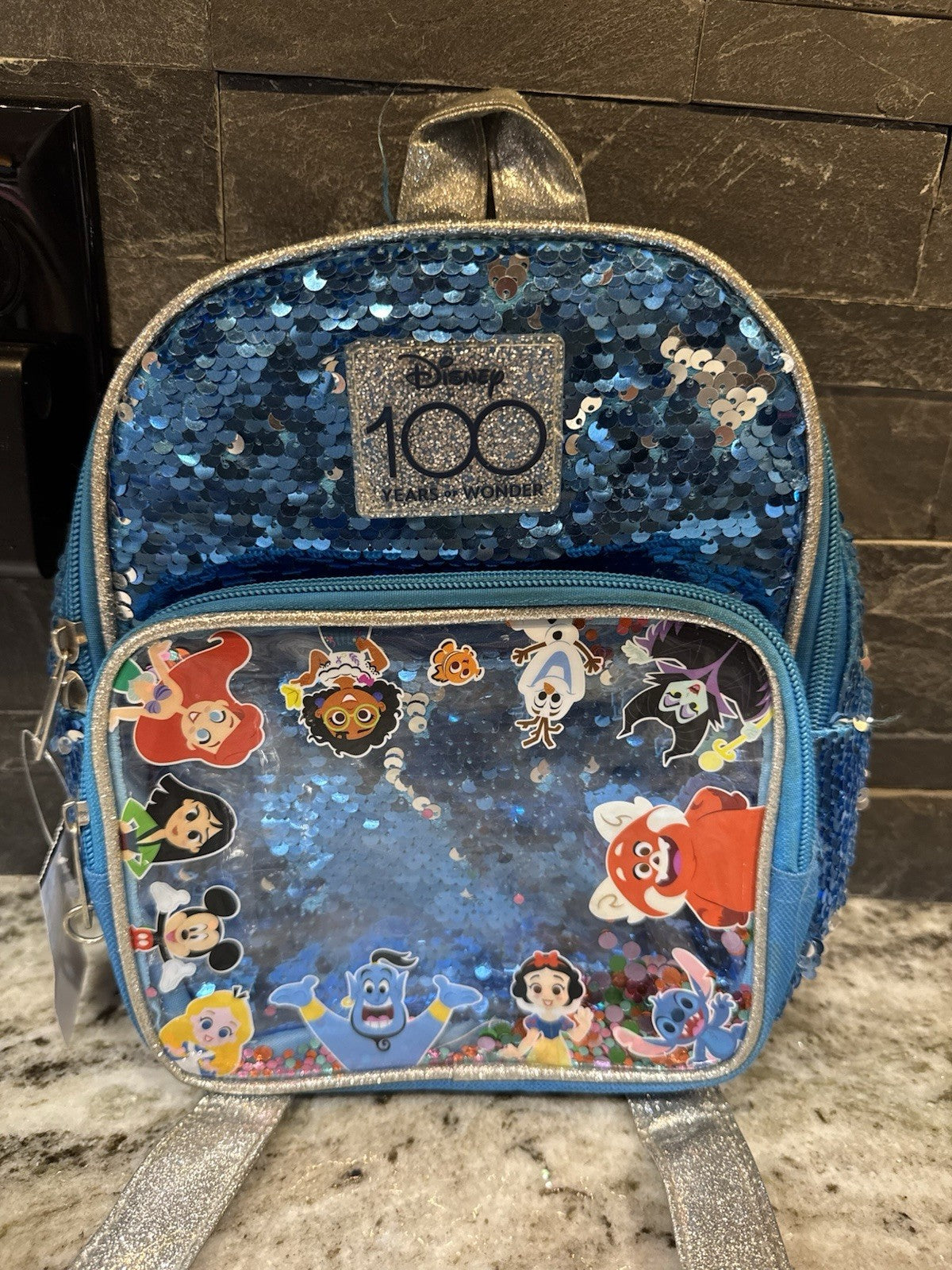 Disney 100 Years of Wonder Mini Backpack Tote Bag Sack Confetti Gold Accents