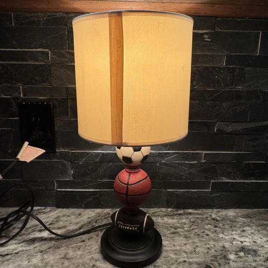 Unique solid Sports Lamp with Shade- Baseball Football Soccer Kids Man Cave