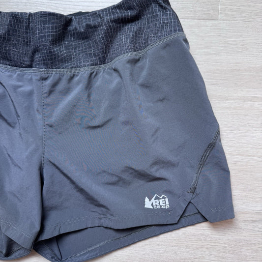 REI Co Op Womens Small Gray Running Shorts Lined Stretch Athletic Outdoors 