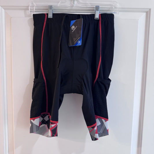 My Kilometre Cycling Bib Shorts Mens L Black Padded Bike Shorts NWT