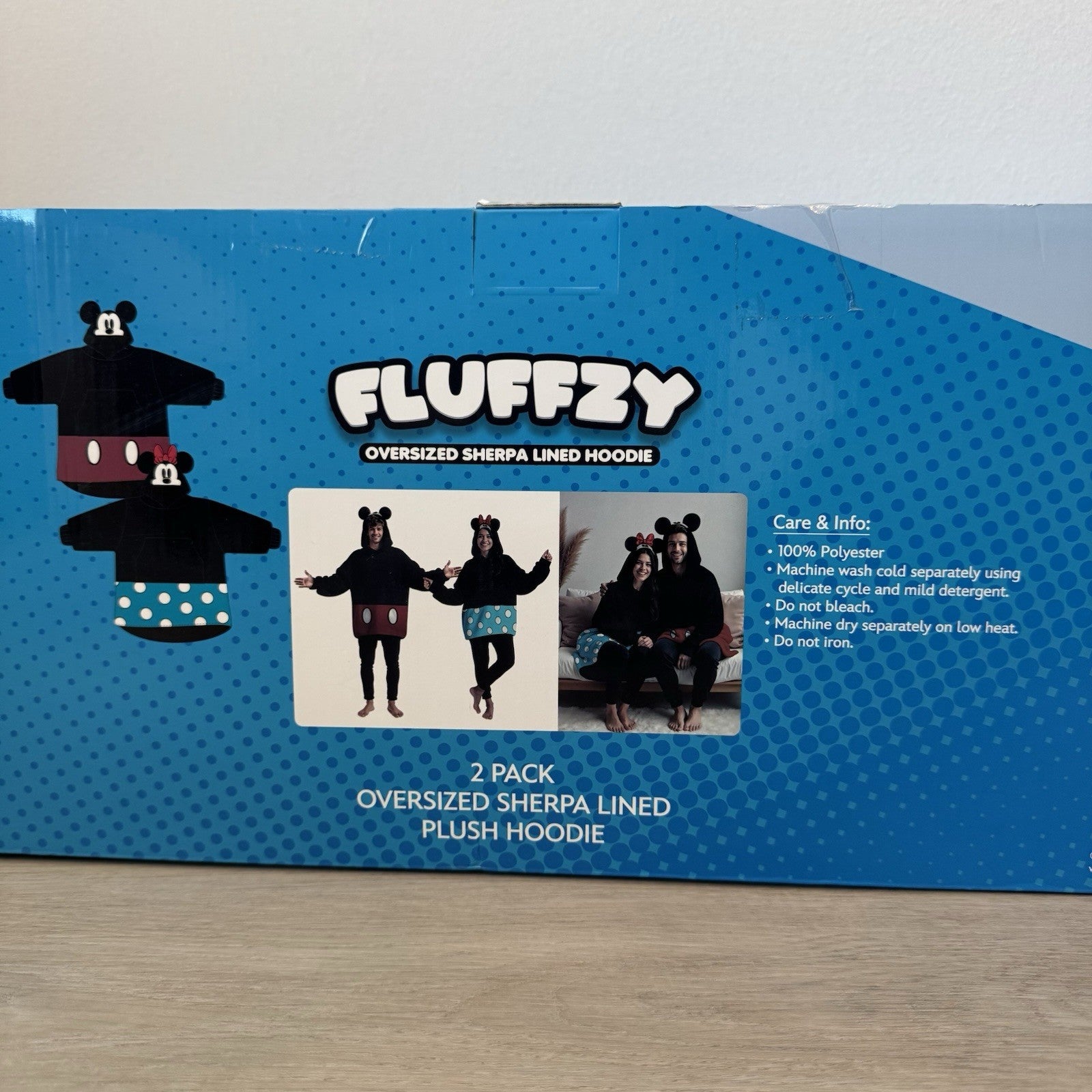 Disney Mickey & Friends Fluffzy 2‑Pack Oversized Sherpa‑Lined Plush Hoodies NEW