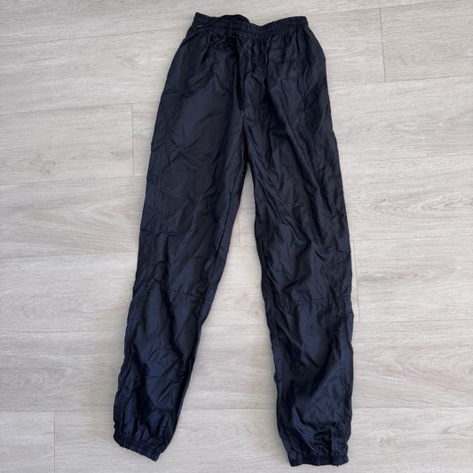 Vintage 90s Reebok Womens Windbreaker Track Pants Black Zip Ankle Size S