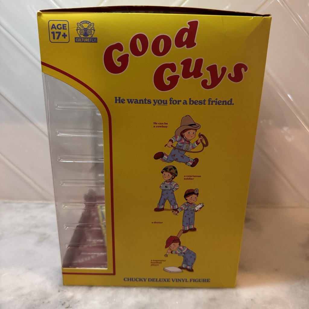 New Chucky “Good Guys” Deluxe Vinyl Figure Culturefly 9" Good Guys