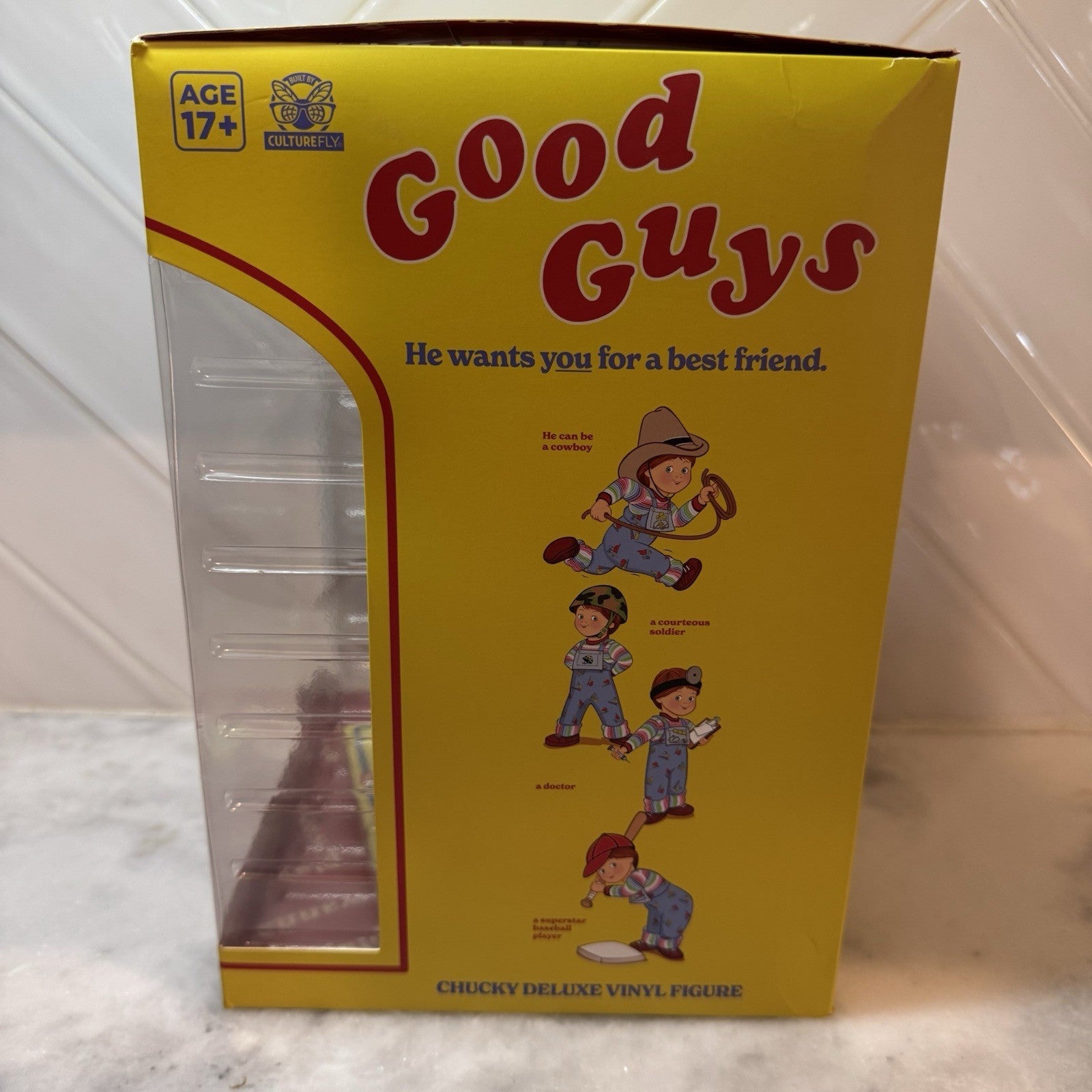 New Chucky “Good Guys” Deluxe Vinyl Figure Culturefly 9" Good Guys