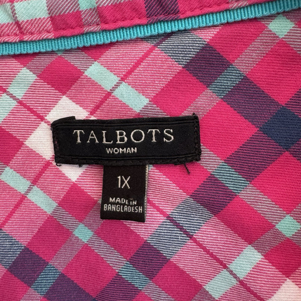 Talbots Women’s Plus 1X Top Lot Plaid Floral Cardigan Cotton 3Pc