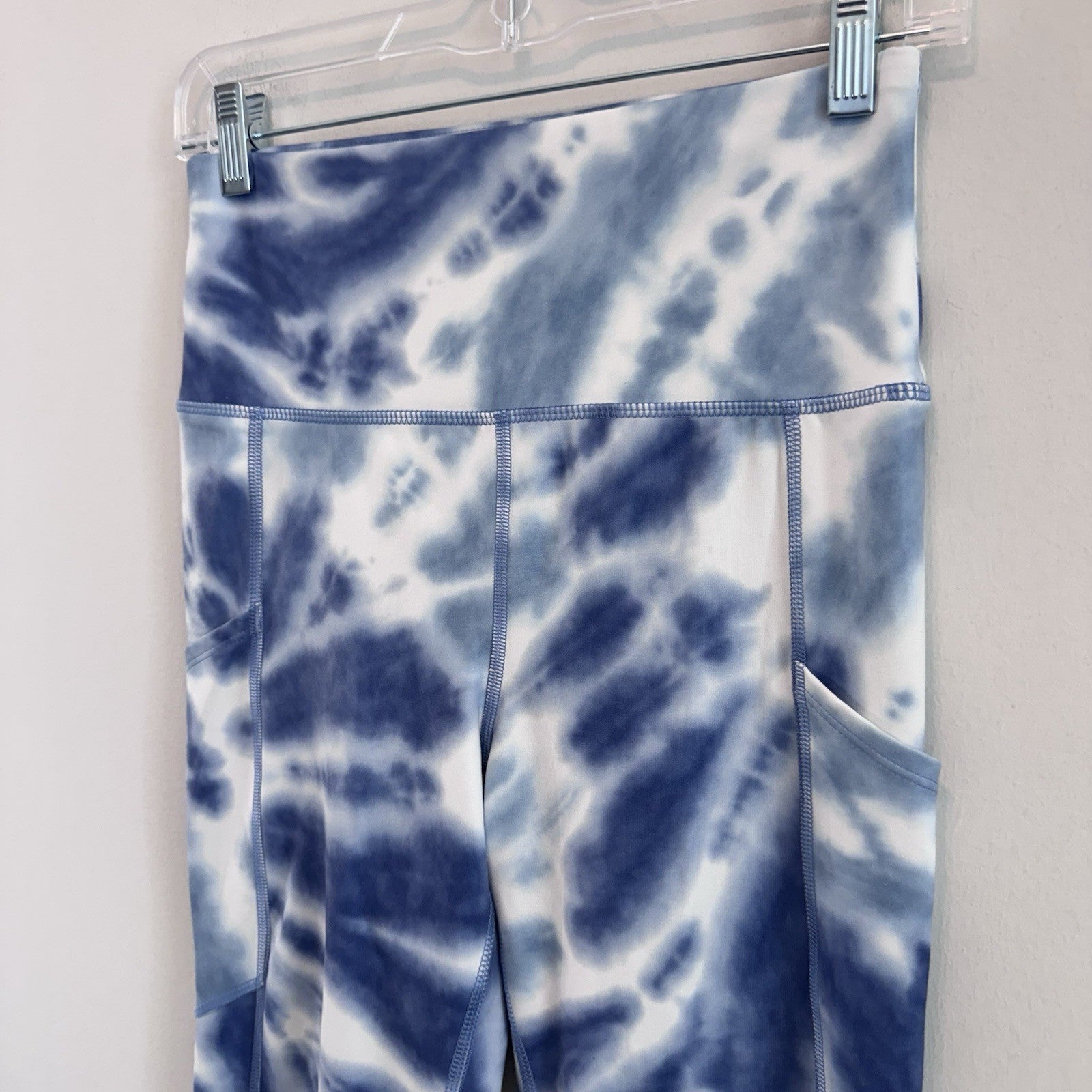 Lot of 3 Aerie American Eagle Leggings Blue Purple Tie Dye Pocket Hugger Medium