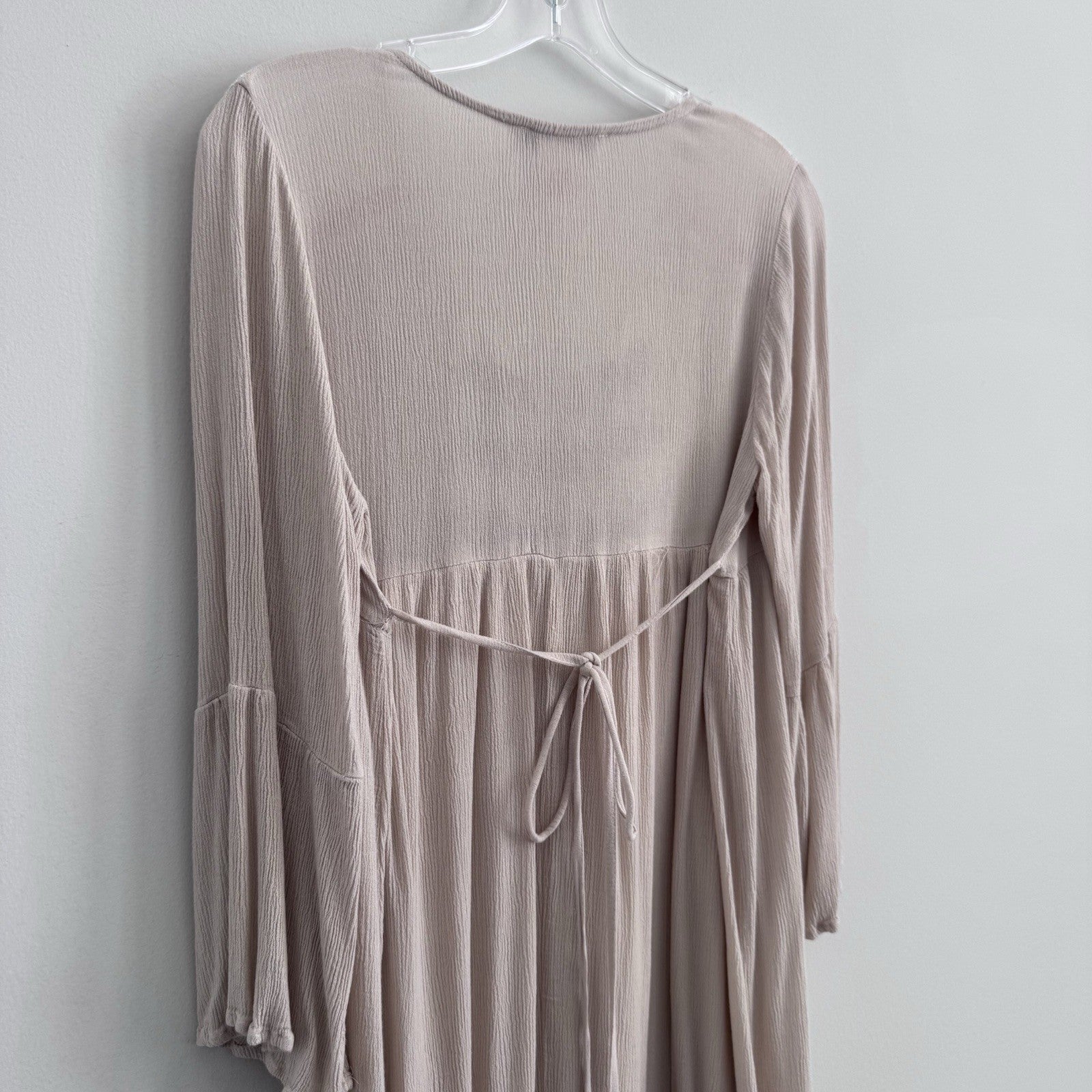Women’s Flying Tomato Boho Peasant Dress Size L Taupe Lace
