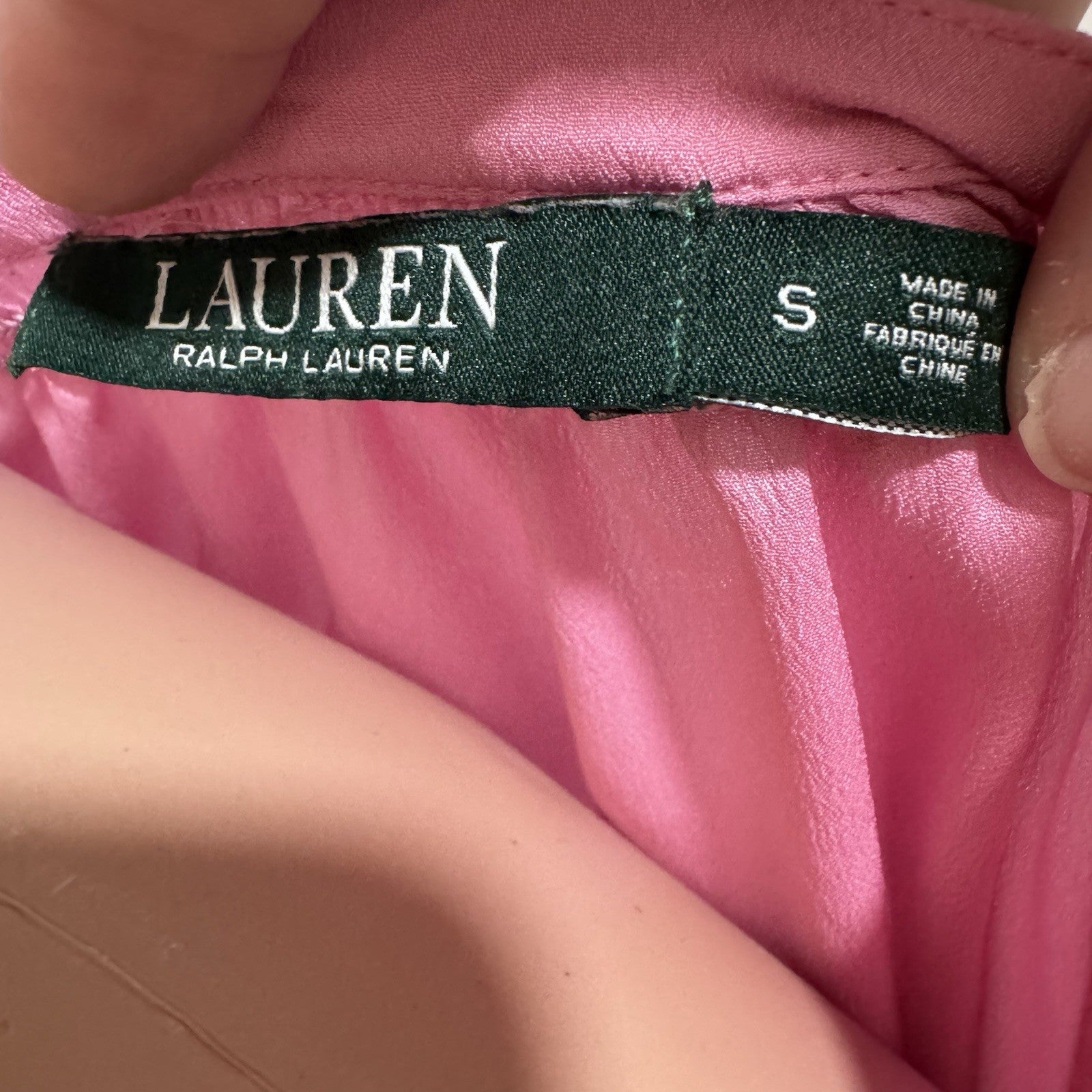 Lauren Ralph Lauren Pink Blouse Women’s Small 3/4 Sleeve Button Front Top