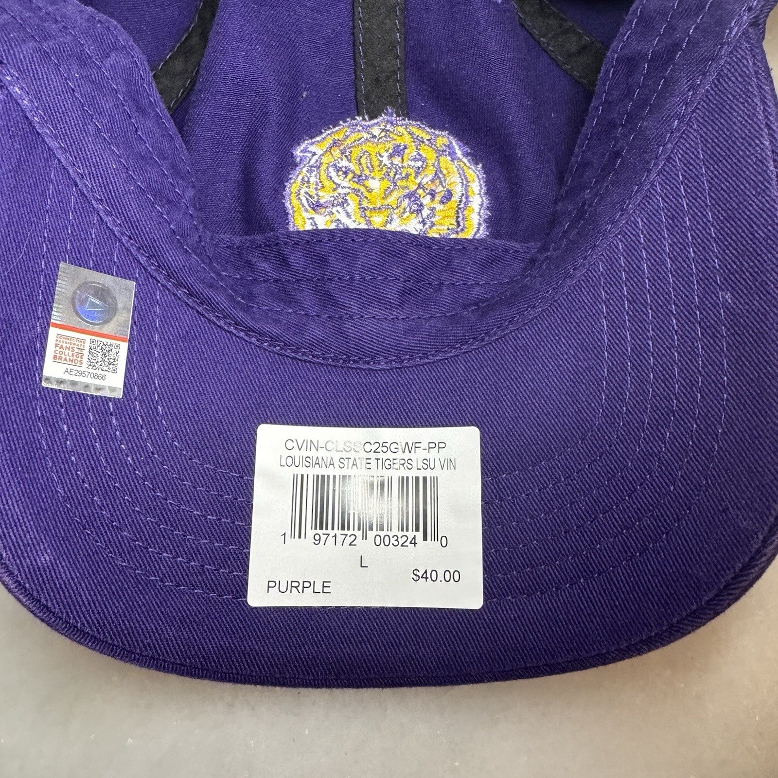 LSU Tigers '47 Franchise Fitted Cap Hat Size L New Louisiana Sports Purple