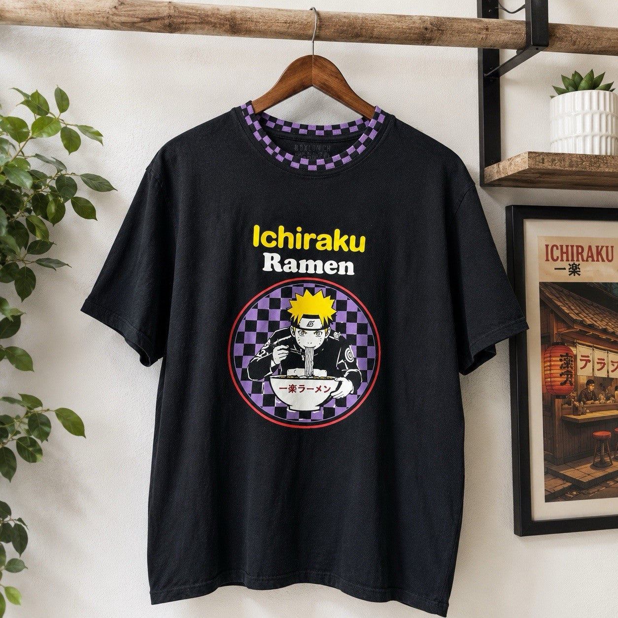 Naruto Ichiraku Ramen Graphic T-Shirt Size 2X Black Anime Tee