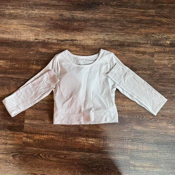 Lululemon Align Ribbed Long Sleeve Crop Top Gray Size 4