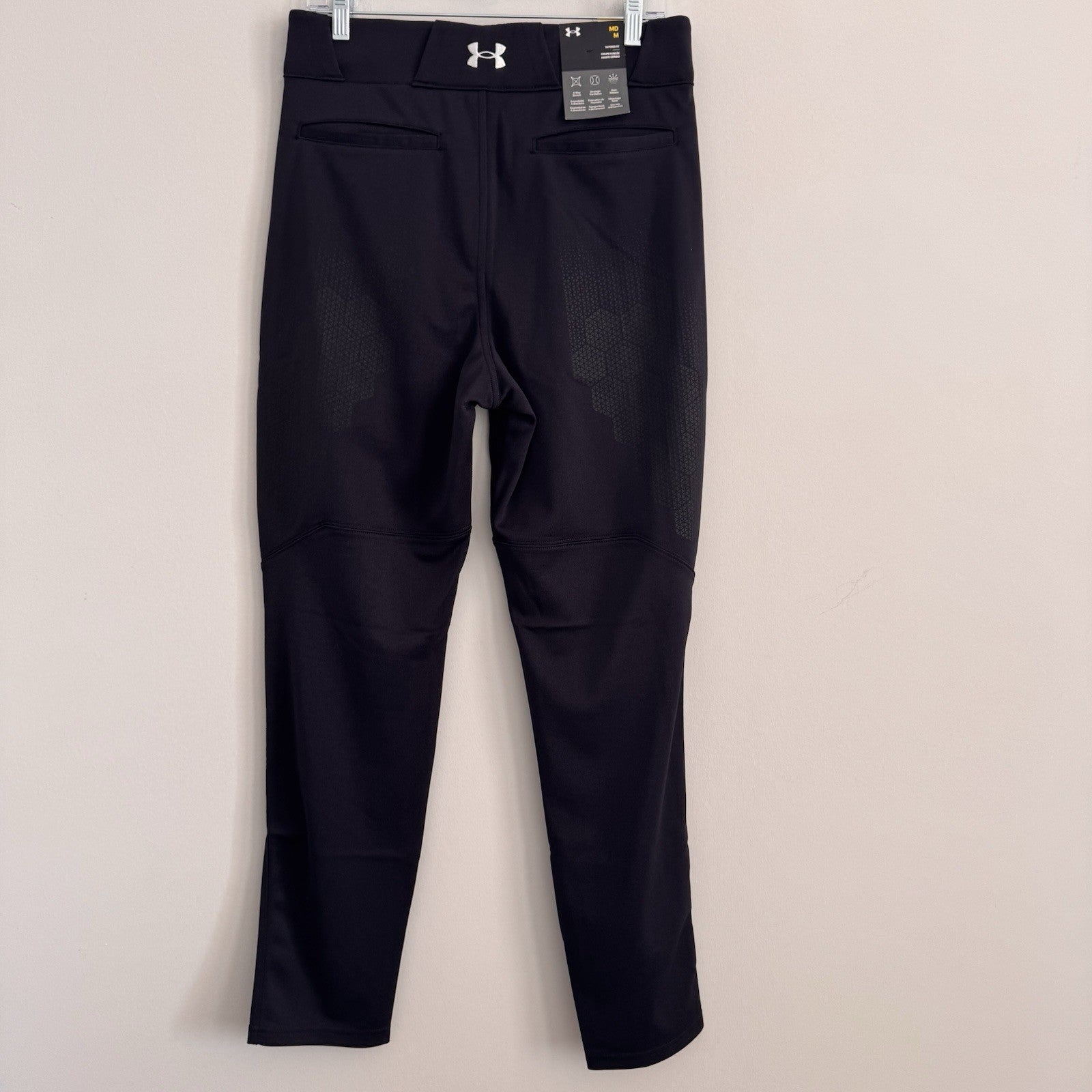 NWT Under Armour Men's Medium Vanish Pro Baseball Pants Tapered Fit Black