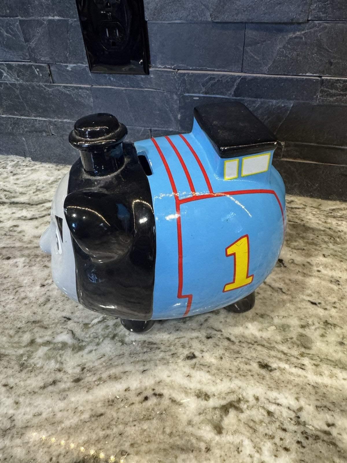 Classic, Rare,  Thomas the Train, Ceramic Piggy Bank, from Thomas & Friends.