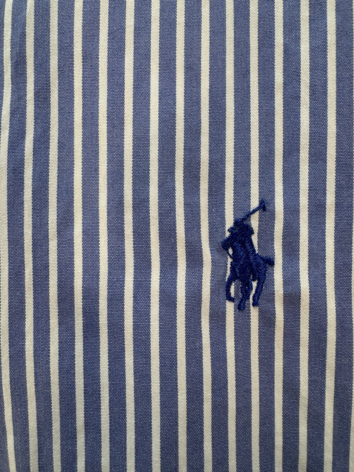 Ralph Lauren Blake Blue White Stripe Long Sleeve Button Front Shirt Men's Sz XL