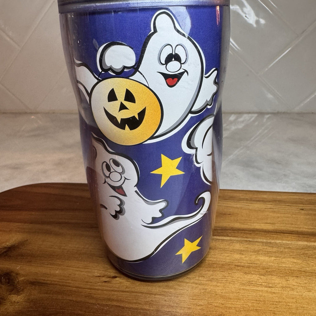 Starbucks Halloween Ghost Barista Plastic Coffee Travel Mug 2001-03. 8oz RARE