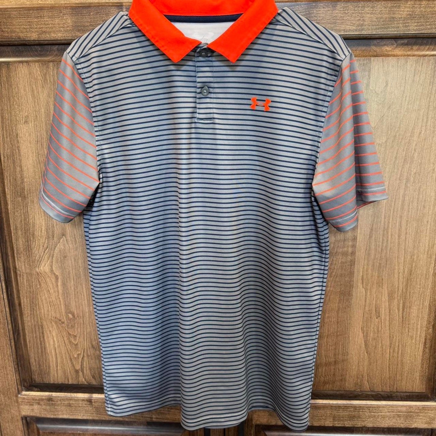 Under Armour UA Golf Polo in grey and orange YXL