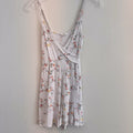 Garage Juniors Size XS White Black Floral Print Sleeveless Wrap Front Romper