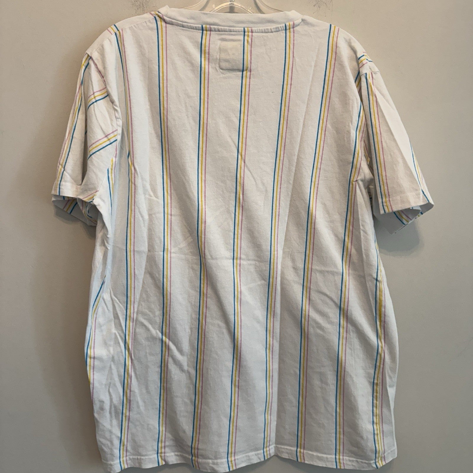 WXYZ No Cap Striped T Shirt Mens XL White Pastel Skate Streetwear Tee