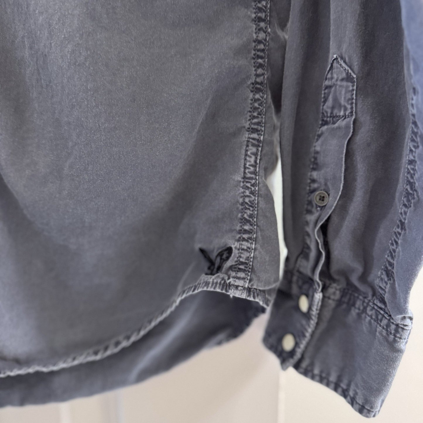 American Eagle Western Shirt XS Blue Snap Button Long Sleeve No. 77