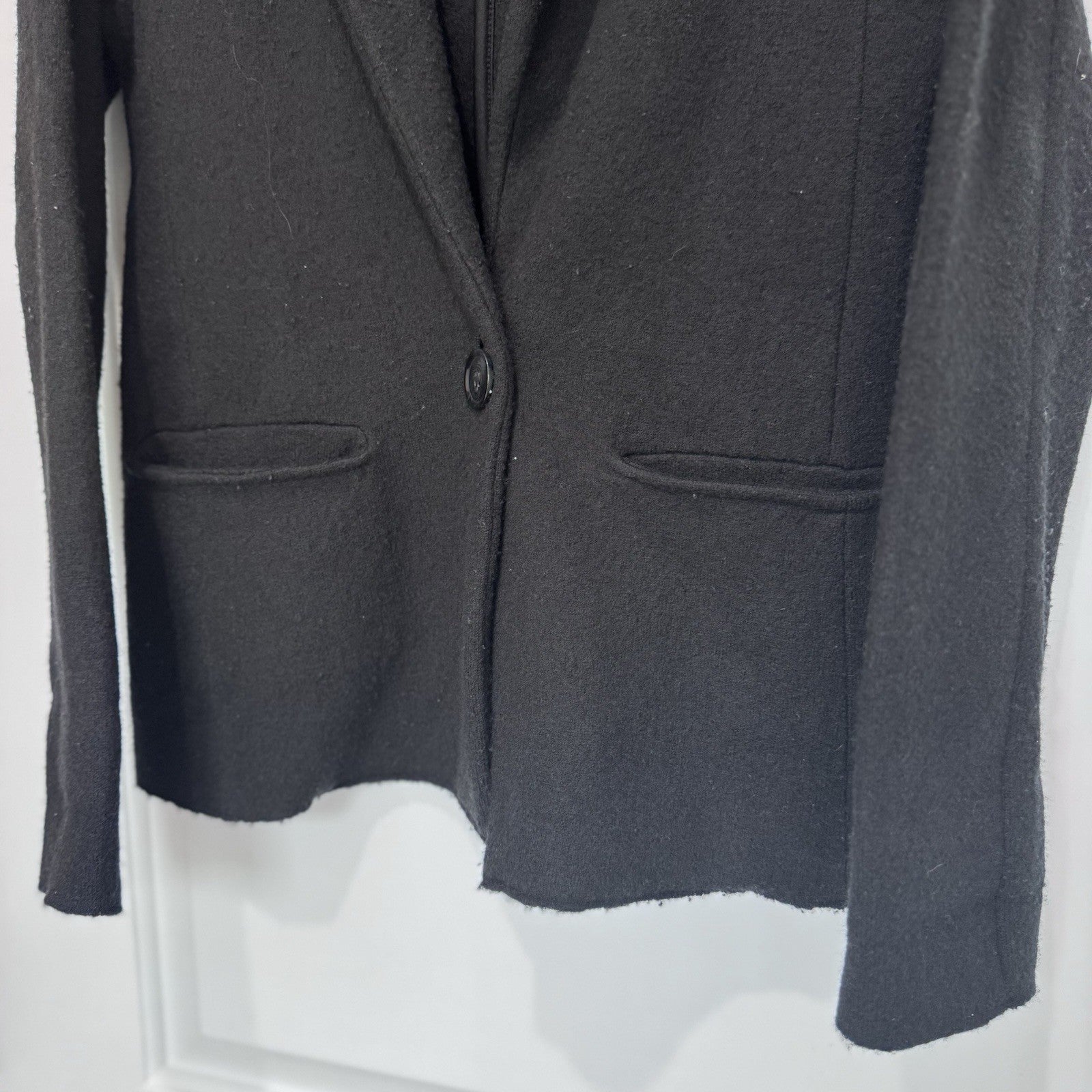 Ann Taylor LOFT Merino Wool Blazer Black Single Button Jacket Women’s Medium