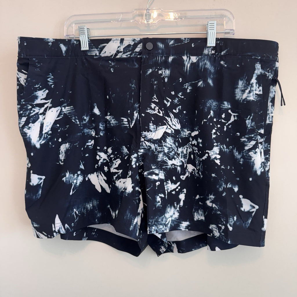VRST Men's 5" Resort Short XXL Indigo Craft Abstract Print Slim Fit Liner NWT