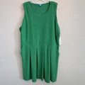 Draper James RSVP Green Sleeveless Knit Pleated Mini Dress XXL NWT