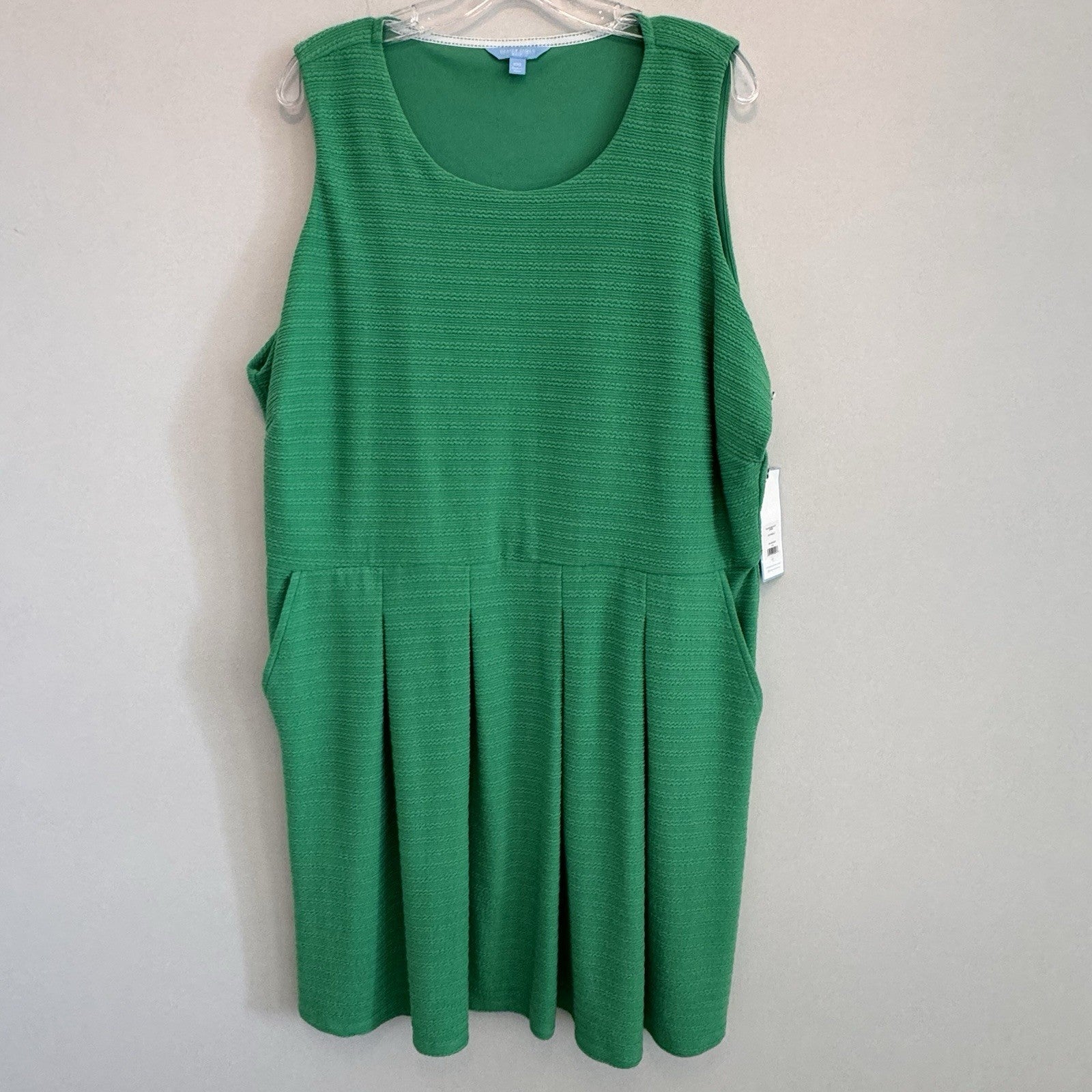 Draper James RSVP Green Sleeveless Knit Pleated Mini Dress XXL NWT